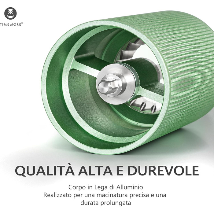 Ручна кавомолка TIMEMORE Chestnut C3 ESP PRO, зелена - для еспресо та френч-прес