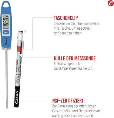 Кухонний термометр Escali DH1-U - термометр для гурманів - термометр для м'яса - термометр для барбекю - сертифікований NSF