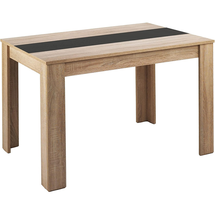 Обідній стіл byLIVING Nori: сучасний дизайн, ефект дуба, стільниця чорного або білого кольору, 140 x 80 см, висота 75 см