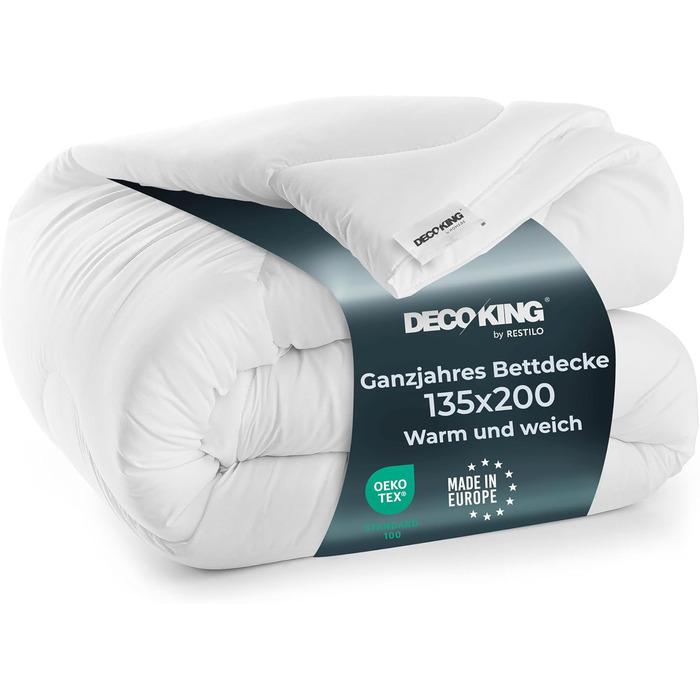 Ковдра постільна DecoKing 135x200 см, цілорічна, стегане, антиалергенна, еко-текстиль, Inez