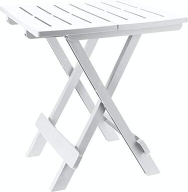 Пластиковий розкладний стіл Spetebo Adige 45 x 43 см - білий - садовий журнальний стіл складний - журнальний стіл кемпінговий стіл чайний стіл стіл балконний стіл невеликий