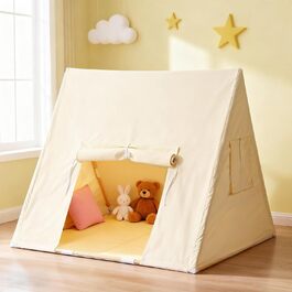 Дитячий намет Yontwe трикутної форми з килимком для гри в приміщенні. Ігровий будиночок для дітей, намет-халапа для дівчаток та хлопчиків, декор для дитячої кімнати.