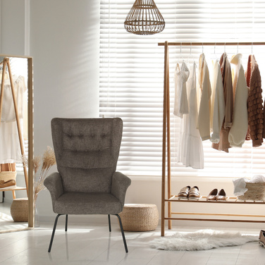 Крісло-релакс / Крісло-навушник HAVENIO, тканина темно-сіра, hjh LIVING