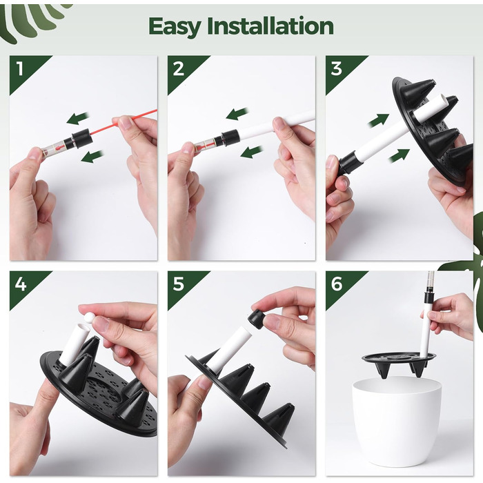 Набір горщиків для квітів T4U 15см з автополивом та індикатором рівня води, 4 шт. (білий, 22*21см)