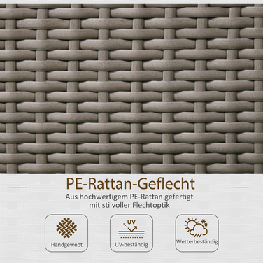 Квітковий ящик з решіткою, стійкий до погодних умов, штучний ротанг, 103 x 29 x 103 см, Сірий