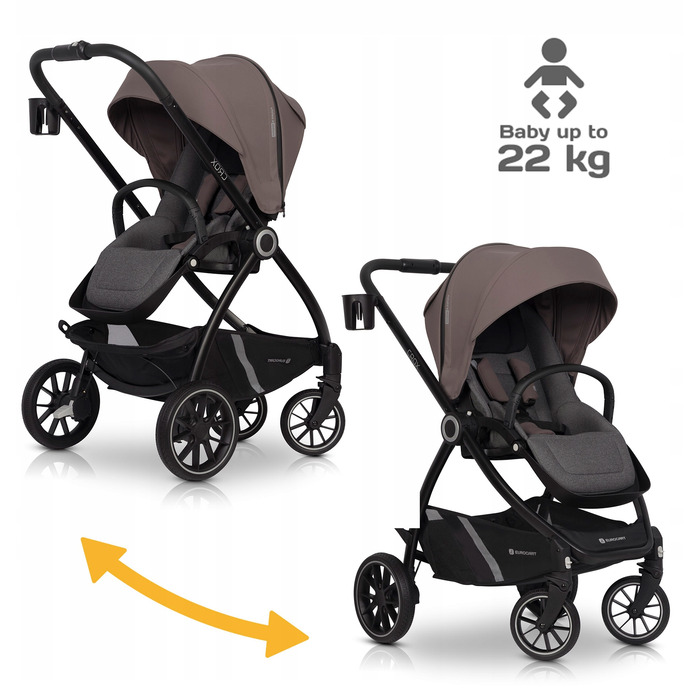 Дитячий прогулянковий візок Euro-Cart Crox, рожевий, з реверсивним сидінням, 0-22 кг