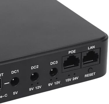 DC UPS 6 портів з Li-іон акумулятором 18000mAh для роутера та офісу. Підтримка 5V, 9V, 12V, 15V, 24V, USB Type-C, POE