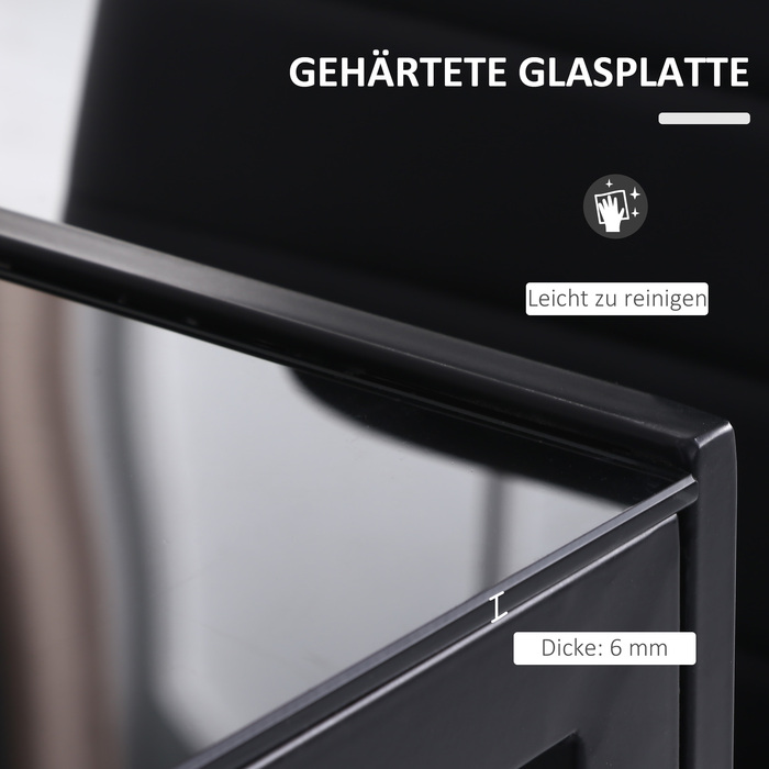 Обідній стіл для кухні, великий розмір, сучасний дизайн, 120 см x 60 см x 75 см, чорний колір