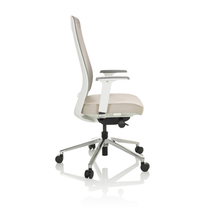 Офісне крісло / поворотне крісло CHIARO T2 WHITE сітка / тканина сіра / бежева hjh OFFICE