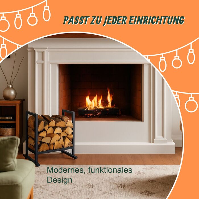 Стильна металева полиця для дров Relaxdays