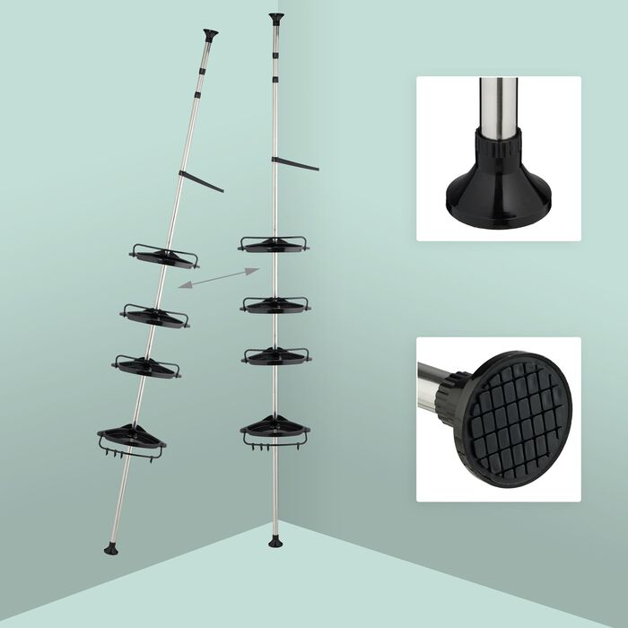 Поличка для душу Relaxdays, телескопічна