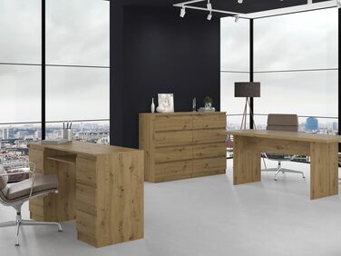 Комод 8 шухляд 140x40x97 см Білі ящики без ручок Modern (3rd Oak Artisan)