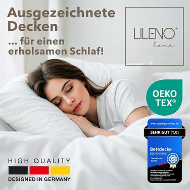 Зимова ковдра LILENO HOME 155x220 см (1 шт.) - тепла ковдра для комфортного сну, ковдра для алергіків, витримує прасування до 95°C