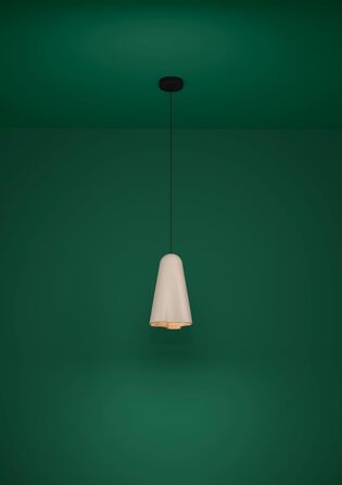 Підвісний світильник EGLO Tolleric, підвісний світильник на 3 лампи над обіднім столом, світильник для їдальні з металу чорного кольору та кераміки пісочних кольорів, підвісний світильник з цоколем E27, L 150 см (підвісний світильник 1 лампа)