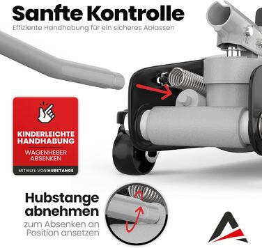 Гідравлічний домкрат Wagenheber 2.5T низькопрофільний для легкових авто та авто з низькою посадкою, до 2500 кг, з кейсом, 3 гумові накладки + адаптер (світло-сірий)