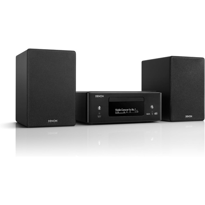 Компактна система Denon CEOL N-12DAB, HiFi, CD, потокове передавання, HEOS, Bluetooth, AirPlay 2, DAB (чорний)