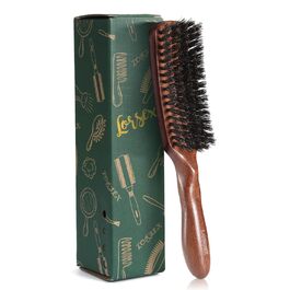 Гребінець для волосся LORSEX кабаняча щетина, жіночий/чоловічий, тонкий/тонкий, розчісує та укладає, жорстка щетина, дерев'яна ручка з сапеле (60 символів)