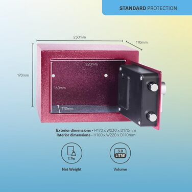 Л електронний 3-8 цифровий код 17x23x17 см YSV/170/DB2/P Mini - новий рожевий, 3,8