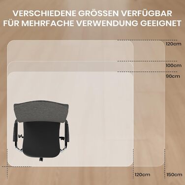 Килимок під офісне крісло COSYLAND, напівпрозорий, 120x120 см