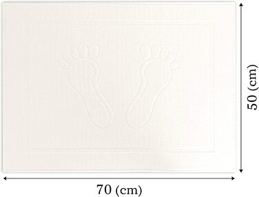 Комплект з 2 килимків для ванної Vency з 100 бавовни, швидковисихаючі Килимки для душу 50x70 см, 550 г / м2 Колір (кремовий)