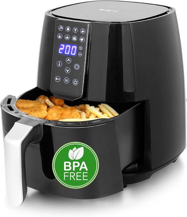 Цифрова SmartFryer Emerio AF-126668, фритюрниця, фритюрниця, смаження у фритюрі гарячим повітрям без додаткової олії, XL, об'єм 3,8 л, Cool Touch, без бісфенолу А, швидке нагрівання, 1450 Вт