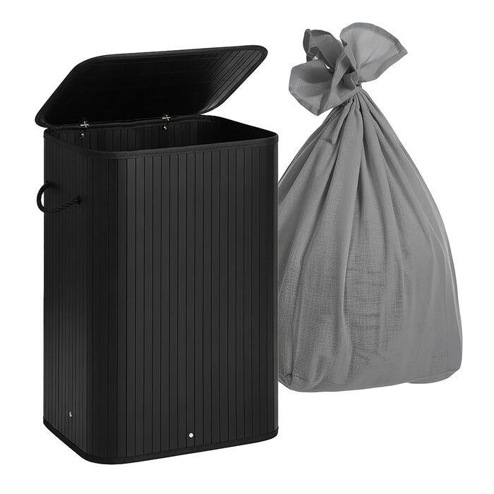 Кошик для білизни Relaxdays з бамбука з 2 відділеннями