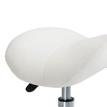 HOMCOM Rolling Stool Поворотний табурет з регульованим по висоті сідлом з оббивкою білого кольору для офісу та дому