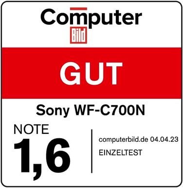 Бездротові навушники Sony WF-C700N з шумозаглушенням Bluetooth, акумулятор 20 год, IPX4, швидка зарядка, чорний