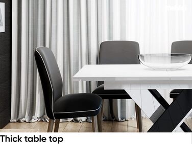 Обідній стіл Meble Inox Bronx розсувний, білий глянцевий (140-180x80x75 см)