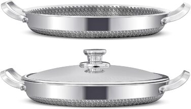INTIGNIS® Сковорода з кришкою – 30 см (12 дюймів) – 6 л – з антипригарним покриттям | Стійка до подряпин | Глибока | Без хімікатів | Сковорода з нержавіючої сталі