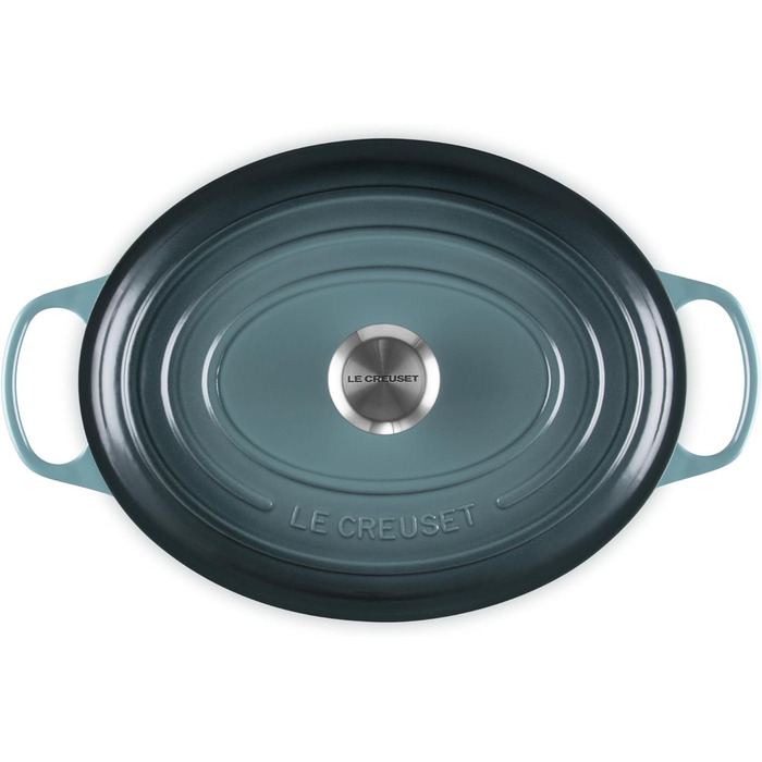 Le Creuset Signature Братер з чавуну з кришкою, овальний, 31 см, 8.9 л, для всіх типів плит, включаючи індукційну, вишневий
