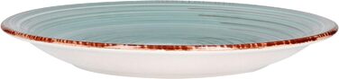Набір тарілок MamboCat Rimini на 6 персон Кругла тарілка для торта Ø 19 см Маленька десертна тарілка Обідня тарілка з керамограніту преміум-класу Ручний розпис Різнокольорові