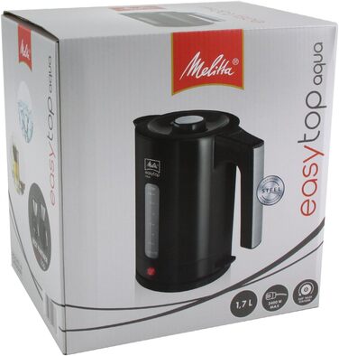 Електричний чайник Melitta Easy Top Aqua 1.7 л, 2.400 Вт, чорний/нержавіюча сталь