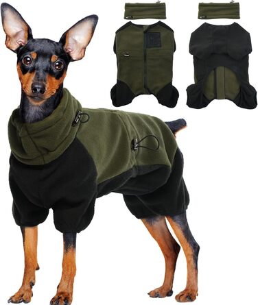 Зимове пальто Dog XS, Тепле пальто для собаки зі снудами, Зимова куртка Chihuahua (Army Green, XS)