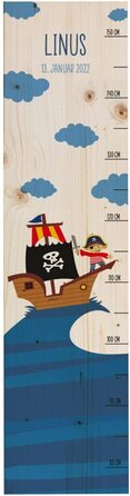 Планка Striefchen для дітей з приголомшливими фентезійними мотивами, дерев'яна, персоналізована (піратський корабель)