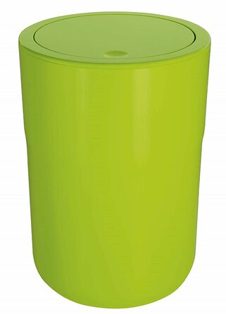 Косметичне відро Spirella Design Cocco з додатковим кільцем для мішків для сміття педальне відро з поворотною кришкою відро для сміття з поворотною кришкою 5 літрів (ØxH) 19 x 26 см темне (зелене)