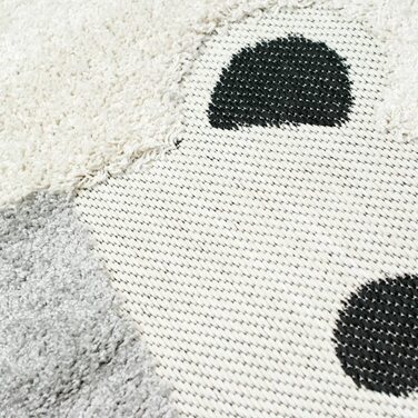 Килим-мрія килим для дитячої кімнати дитячий ігровий килимок 3D з ефектом хай-лоу чорний (160 см круглої форми, кремово-сірий)