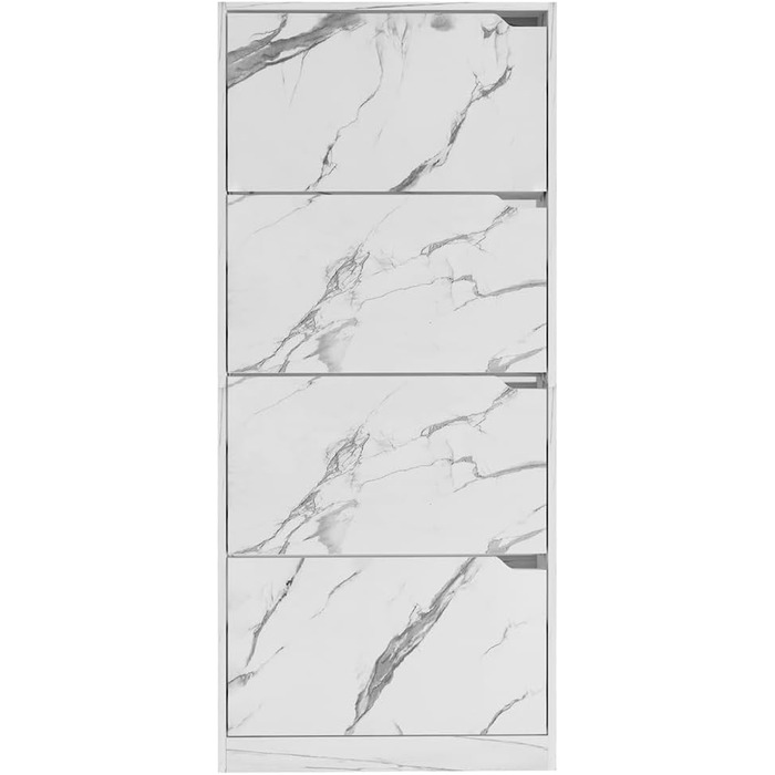 Стелаж для взуття BAKAJI з МДФ, 4 дверцята, компактний, 63x24x150 см, зелений та дуб