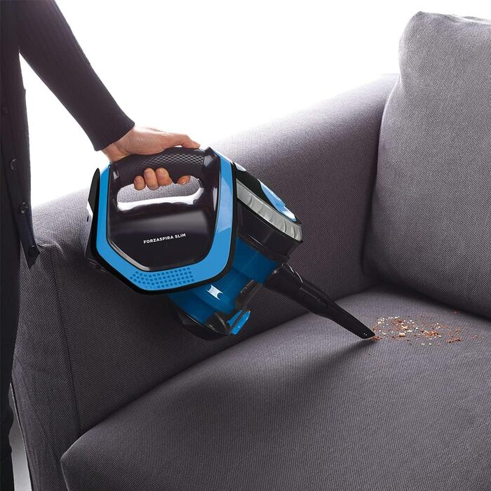 POLTI Forzaspira SR100: 2-в-1 пилосос-щітка, акумуляторний, HEPA-фільтр, блакитно-чорний