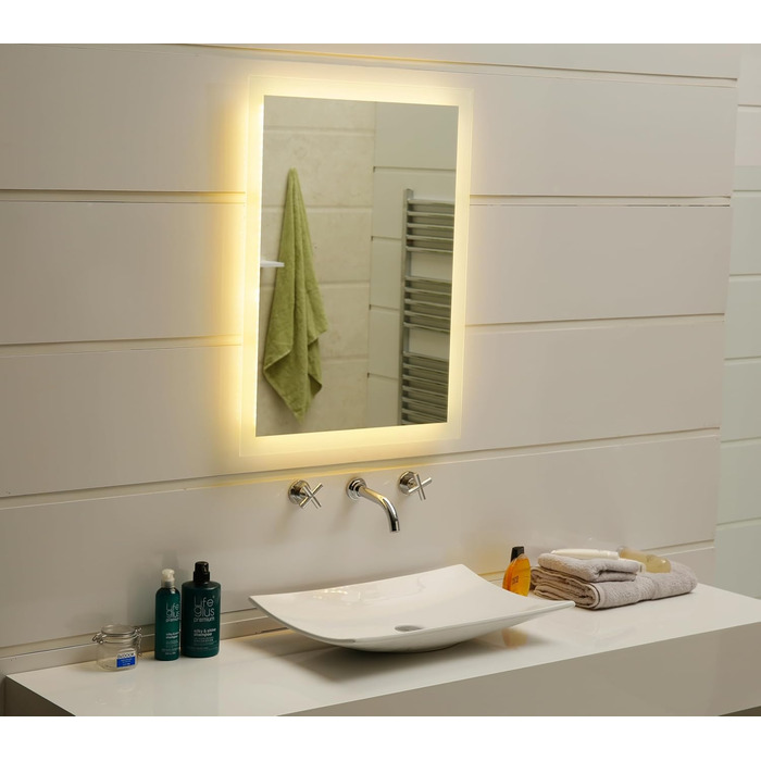 Дзеркало для ванної кімнати Dr. Fleischmann GS084N з LED-підсвічуванням (120x60 см, тепле біле світло)