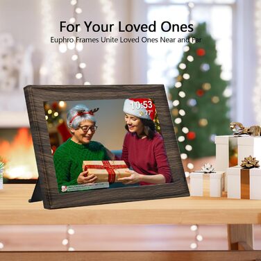 Цифровий фоторамка Frameo з Wi-Fi, 32GB, 10.1 дюйма, сенсорний екран, автоповорот, датчик руху, Frameo App для обміну фотографіями з будь-якого місця