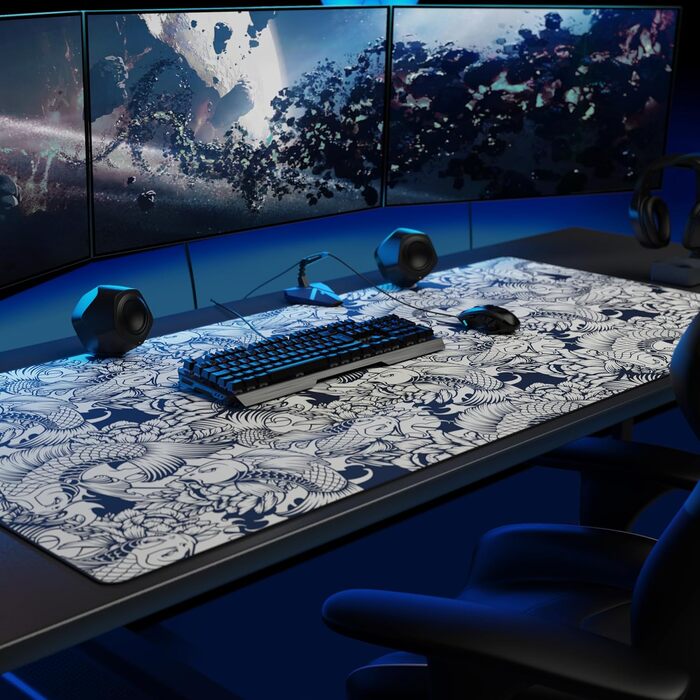 Килимок для миші Titanwolf 1200x600 мм з картою світу XXXL - великий, для геймінгу, покращує точність та швидкість, сумісний з Logitech