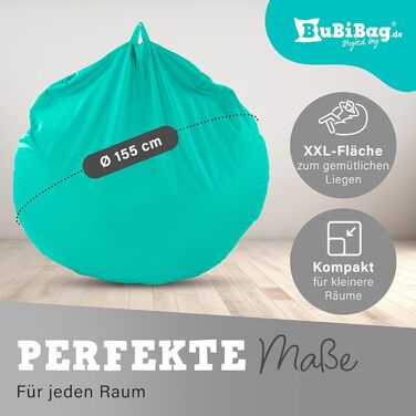 Пуф-мішок BuBiBag 2в1, Ø 85 см, блакитний, для дому та вулиці, водо- та брудовідштовхуючий, для дітей