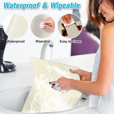 Набори підставки під тарілки 6 шт. з екошкіри, 43x30 см (червоний/бежевий)