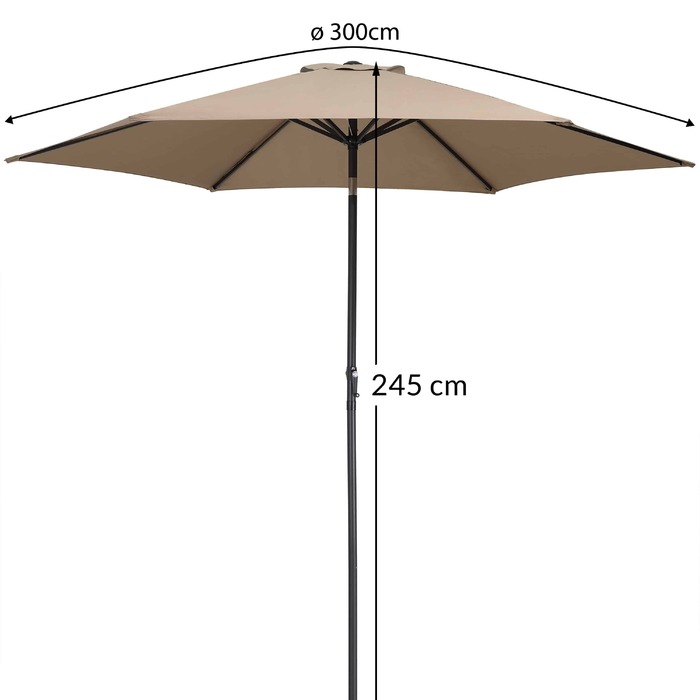 Parasol Taupe Alu Ø300см Захист від ультрафіолету 80+