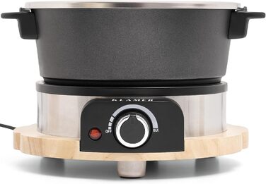 Електричний Фондю-набір KLAMER для 8 осіб з 8 виделок, регулювання температури, захист від бризок, посуд з алюмінію, екологічна обкладка з каучуку