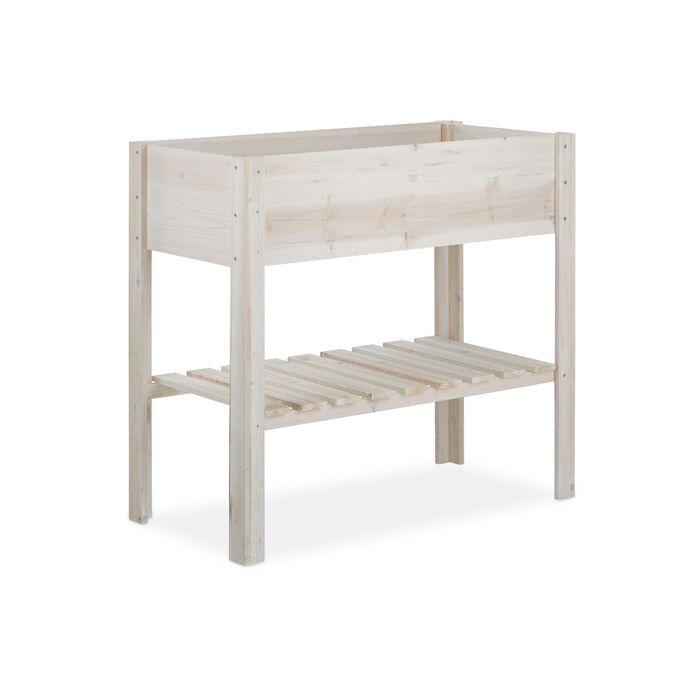 Relaxdays Підвищене грядка з дерева, біла