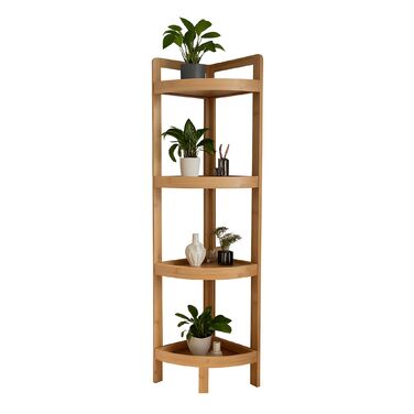 Поличкова стійка Relaxdays з бамбука для кута з полицями