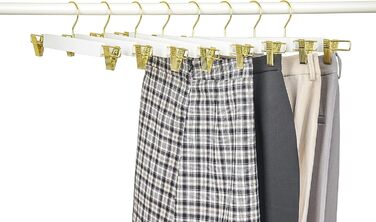 20 дерев'яних вішалок для одягу Amber Home 36 см: штани, шорти, спідниці, шкарпетки, білизна. Міцні, з антиковзними кліпсами та поворотним гачком