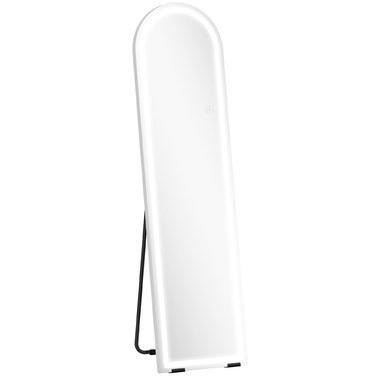 Дзеркало повного тіла з LED-підсвіткою, 150 x 40 см, арочної форми, з регулюванням яскравості, 3 колірні режими, може встановлюватися на підлозі або кріпитися до стіни, білий